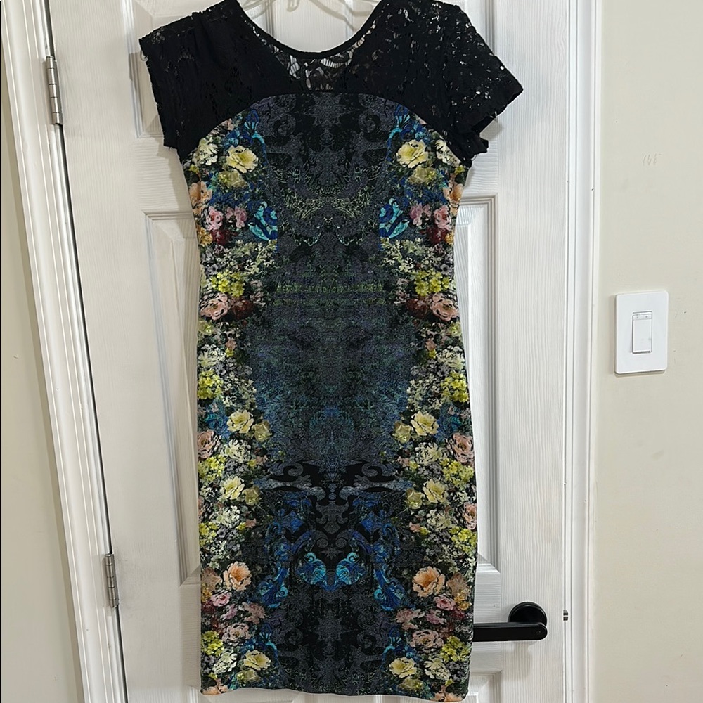 Floral Women's Dress with Lace